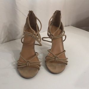 A new day brand strappy zip-up heels. From Target. Size 7.5. Worn once. Tan.